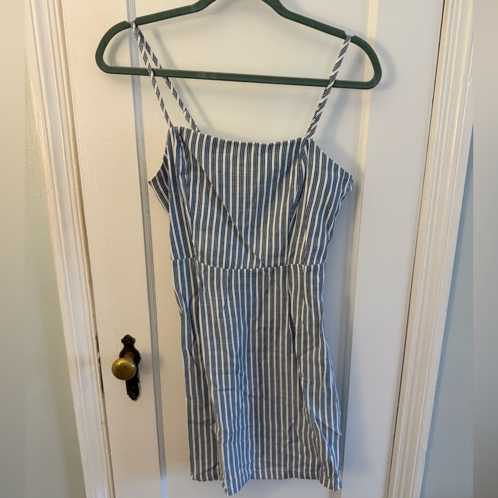 Dizzy Lizzy Striped Blue and White Dress medium petite NWT